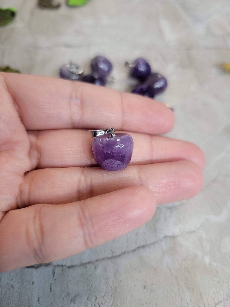 Amethyst Apple Crystal Pendants, Apple Crystal Pendants, Crystal Lover Pendants