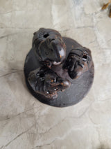 Elephants Ceramic Incense Holder Small Clay Incense Holder Triple Elephant, Three Elephants Holder