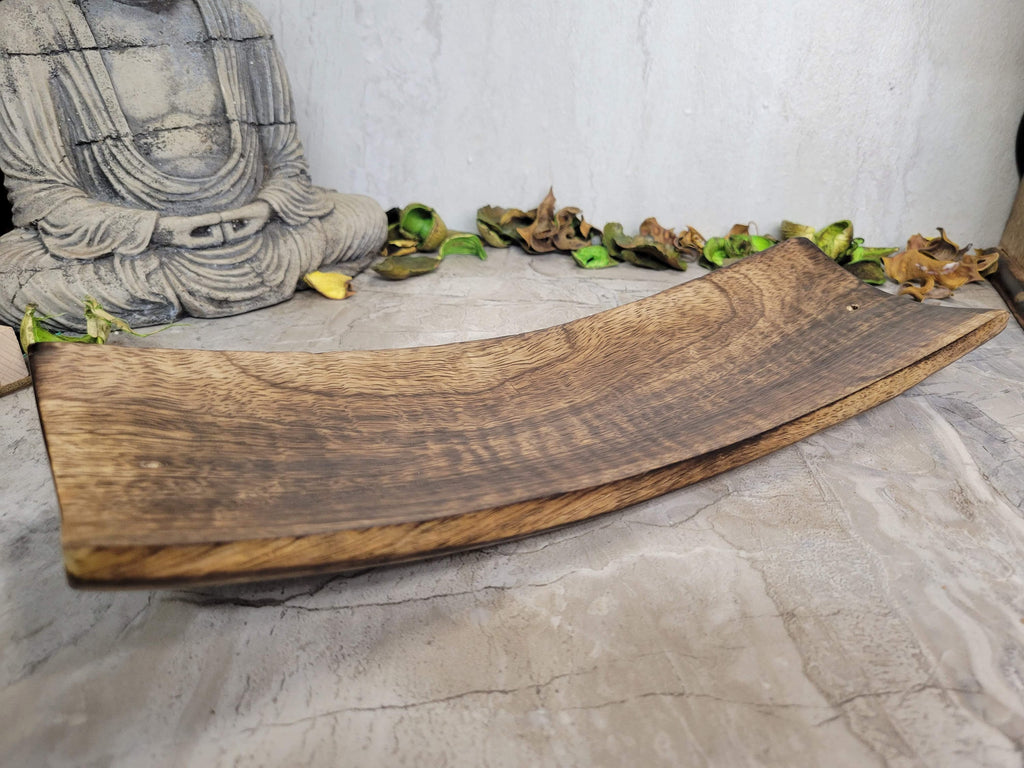 Wood double incense Burner , Big Incense Holder, Wood holder