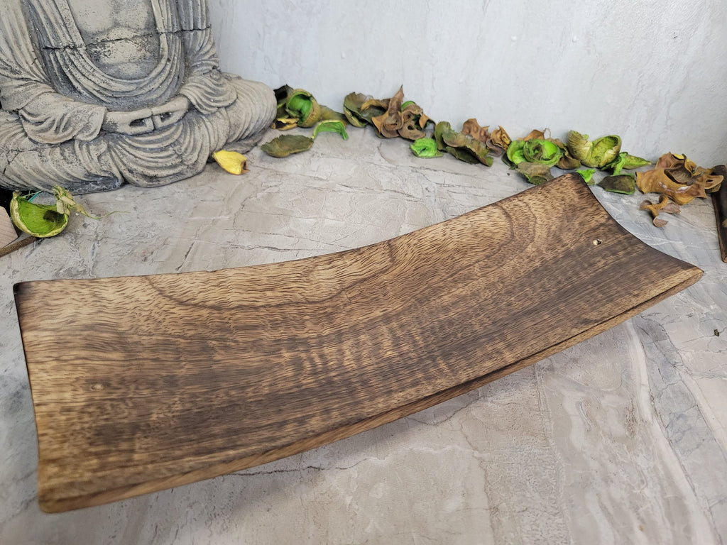 Wood double incense Burner , Big Incense Holder, Wood holder