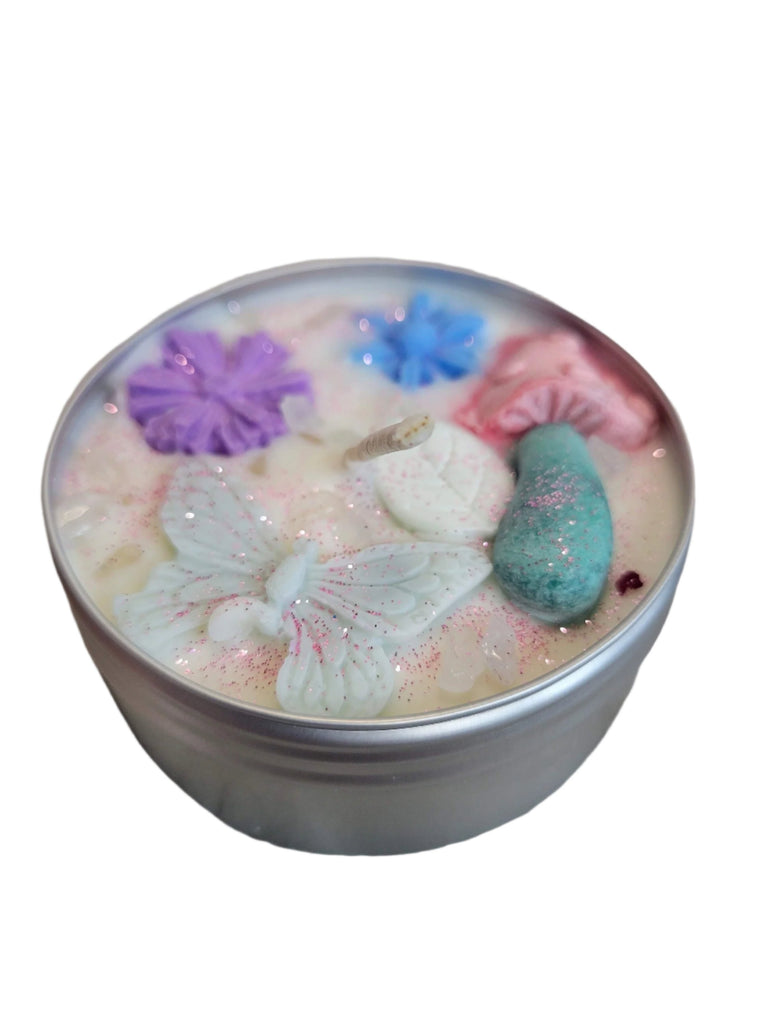 Butterfly Mushroom Magic Garden Candle tin jar soy candle intention candle Witchy Candles