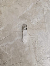 Clear Quartz single Point Pencil Pendant with Cord ,Clear Quartz Gemstone Protection Jewelry, Reiki Necklace