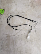Clear Quartz single Point Pencil Pendant with Cord ,Clear Quartz Gemstone Protection Jewelry, Reiki Necklace