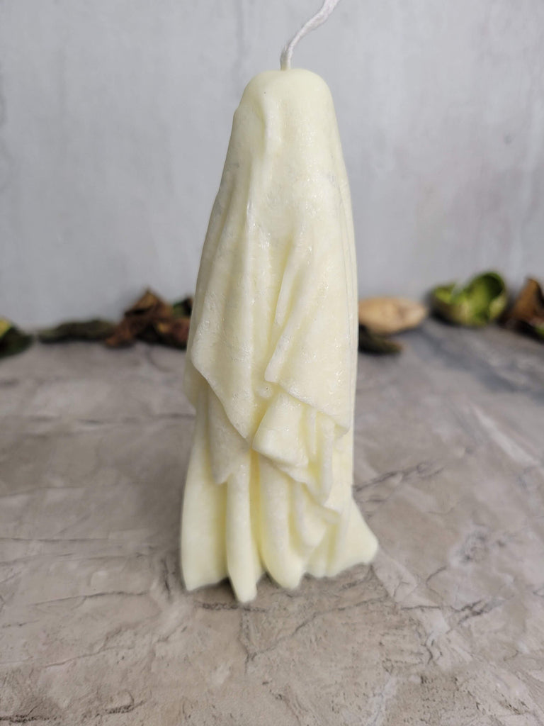 Ghost Handmade Candle , Palm wax Candle , Halloween Candle , white Ghost candle