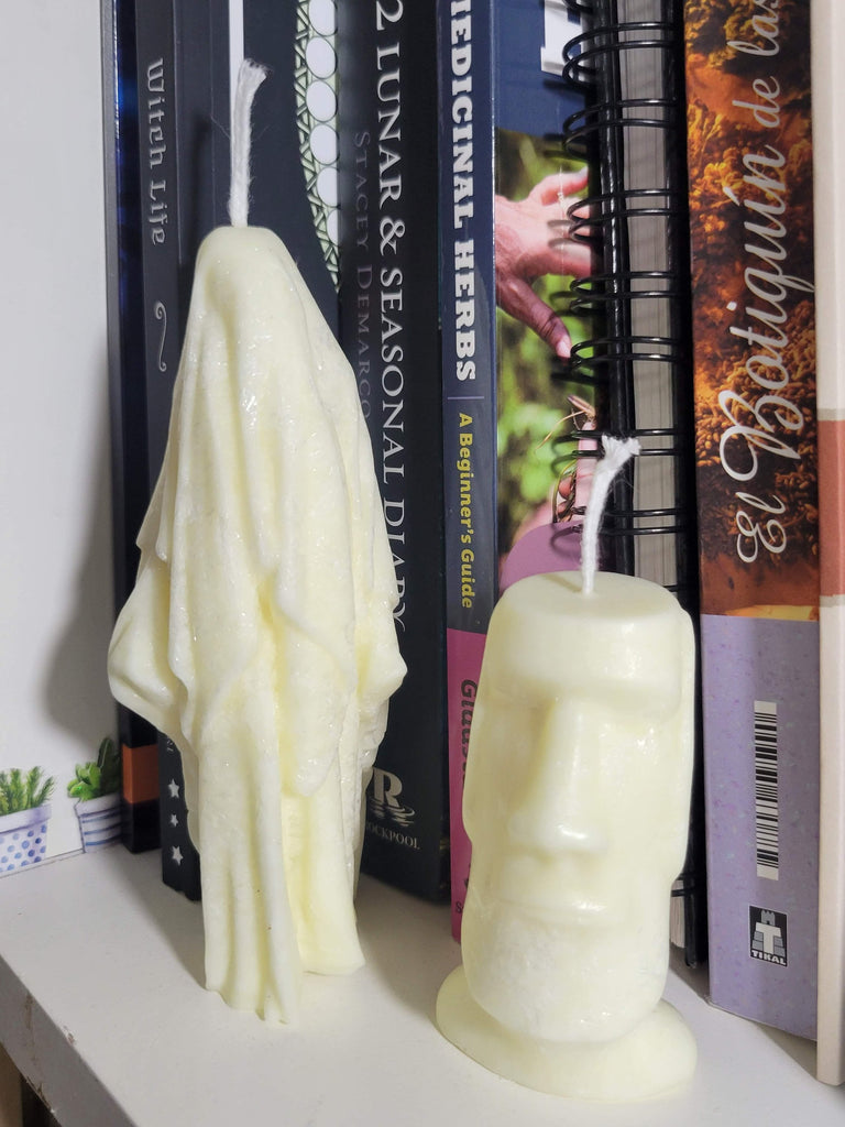 Ghost Handmade Candle , Palm wax Candle , Halloween Candle , white Ghost candle