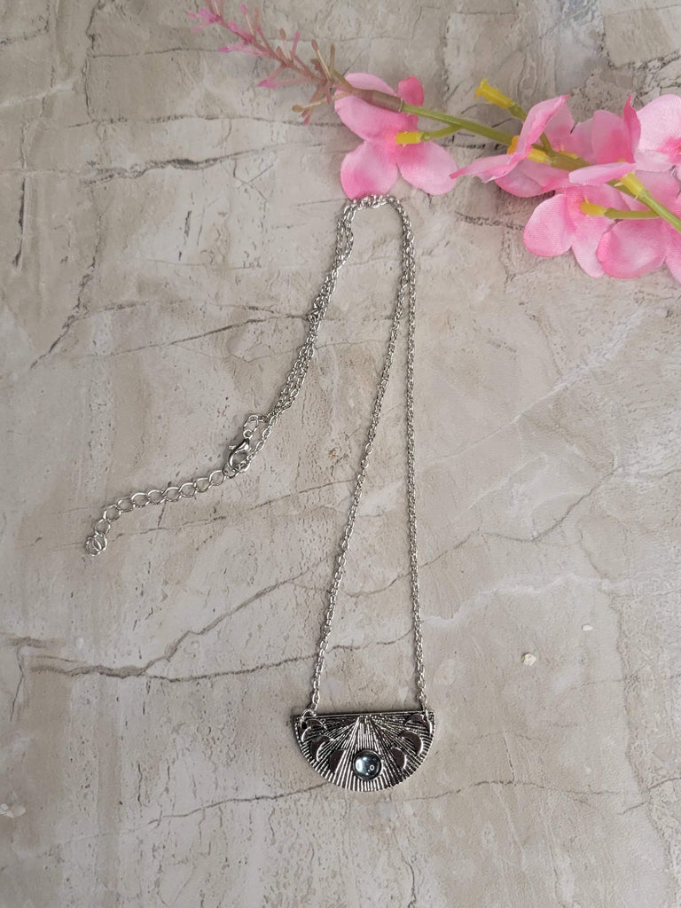 Phases of the Moon Necklace , Antique Silver, Witch Necklace