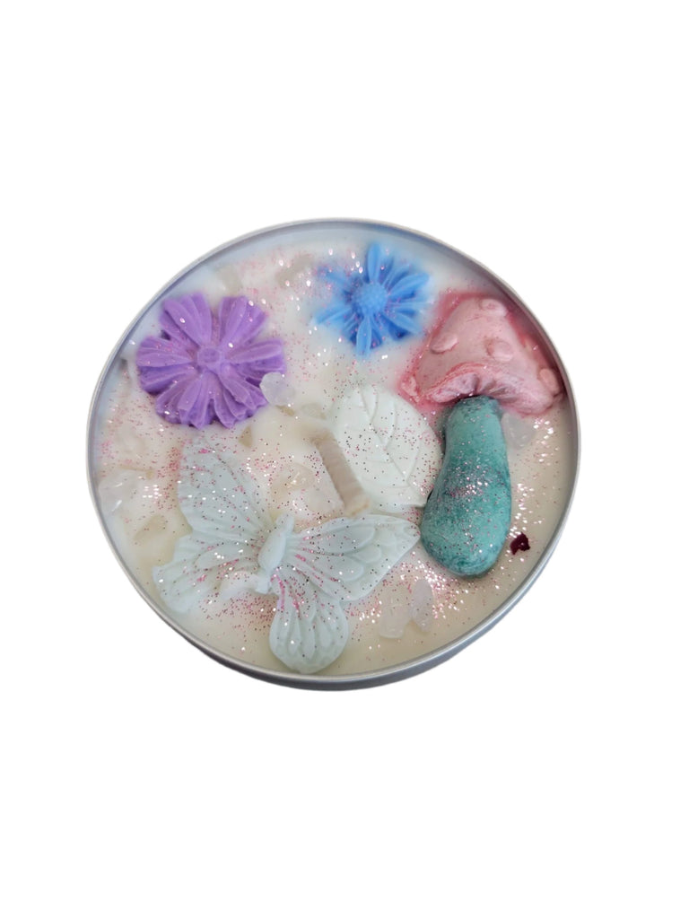 Butterfly Mushroom Magic Garden Candle tin jar soy candle intention candle Witchy Candles