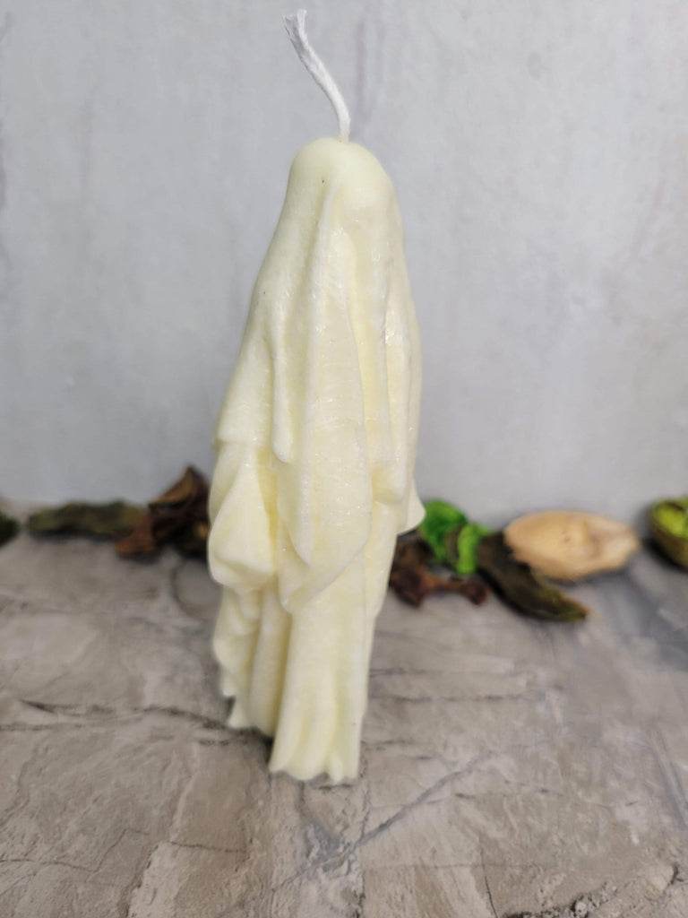 Ghost Handmade Candle , Palm wax Candle , Halloween Candle , white Ghost candle