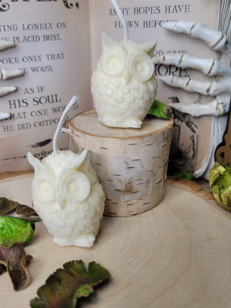 Small Owl Handmade Candle, Palm wax Candle, Home decor Candle, Small white Owl candle