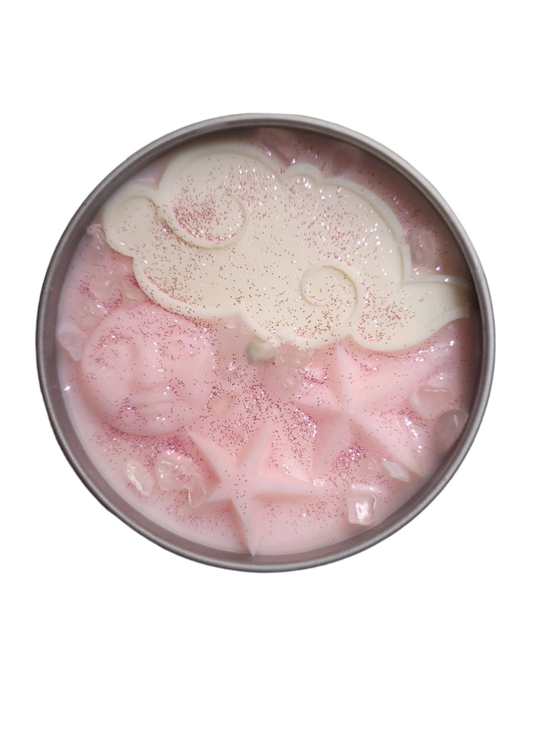 Celestial Pink Moon Self Love Candle Tin jar Soy Candle Intention Candle Witchy Candles