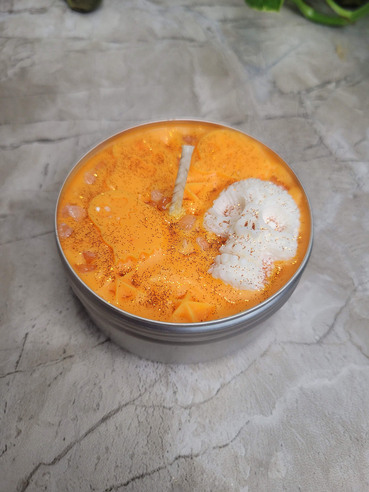 Skull and Ghost Candle Tin jar Halloween-themed Soy Candle Intention Candle Witchy Candles