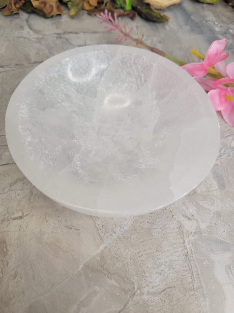 Handmade Carving Bowl White Selenite, Selenite Bowl