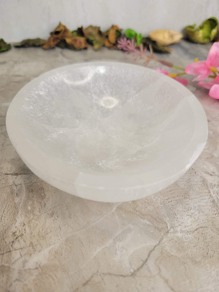 Handmade Carving Bowl White Selenite, Selenite Bowl