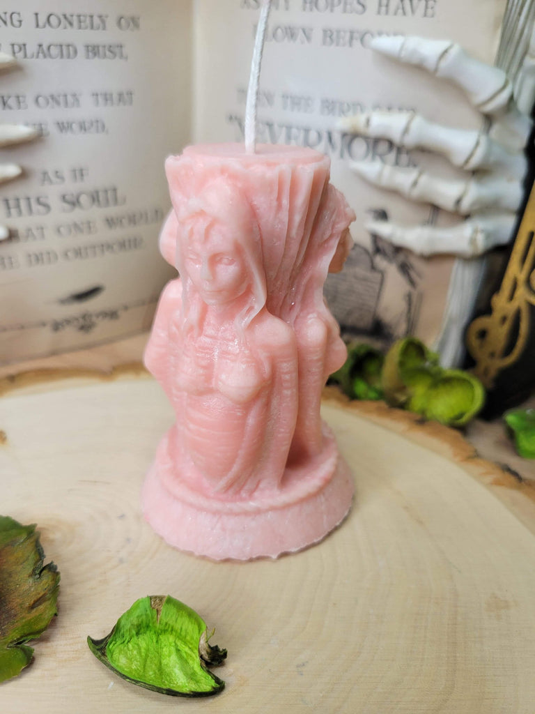 Triple Moon candle, goddess-shaped candle, sculptural candle, Palm wax