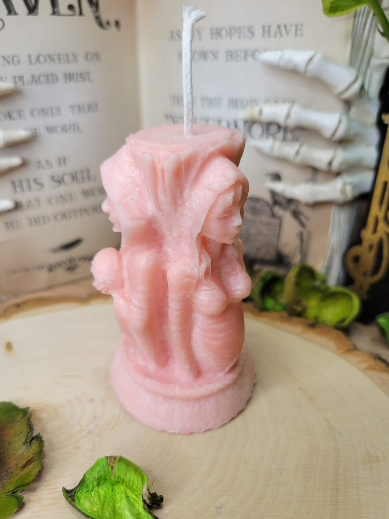 Triple Moon candle, goddess-shaped candle, sculptural candle, Palm wax