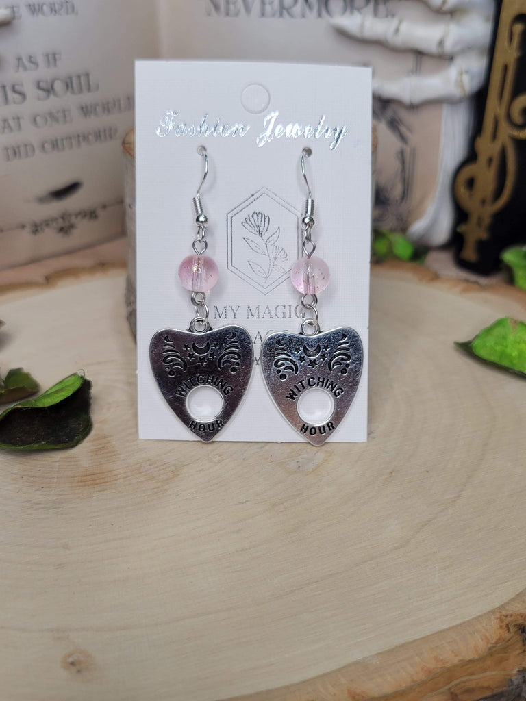 Planchette Witchy Earrings, Witching Hour Gift for Halloween Witchy Woman Earrings Planchette Jewelry