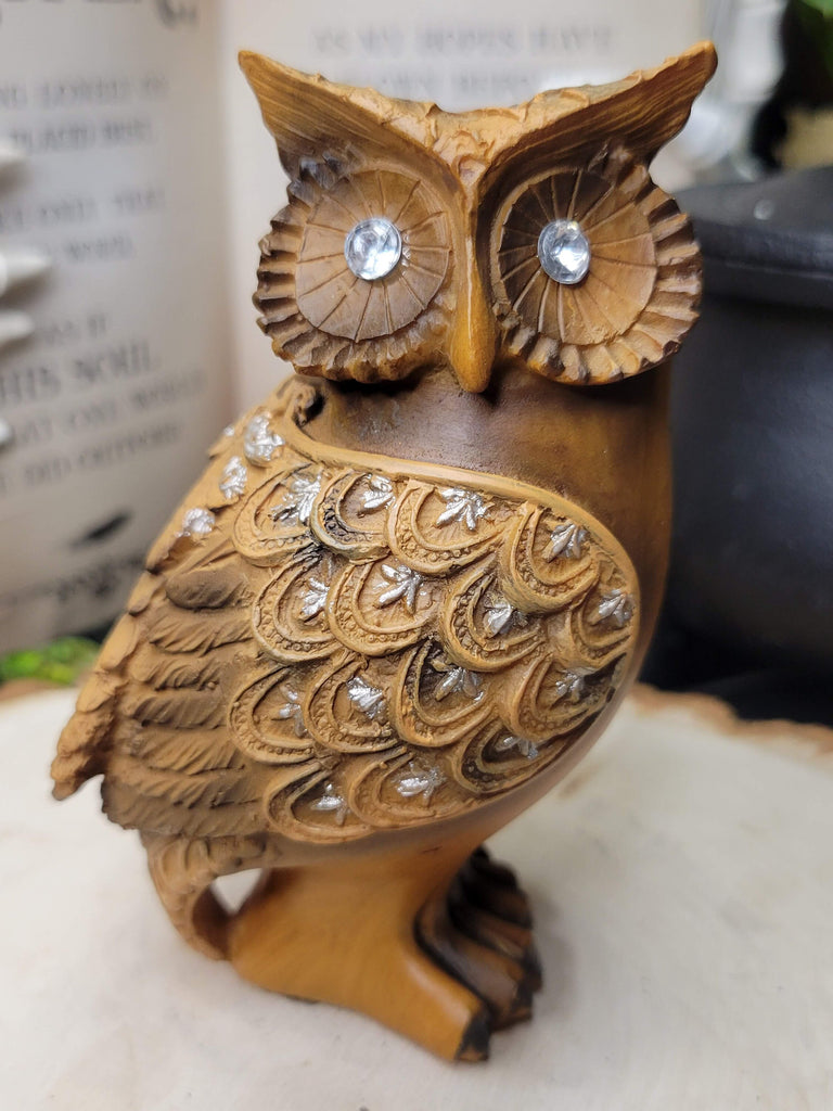 Small Owl Statue, Owl Figurine, Figurine Decor Altar Decoration Gift for Her
