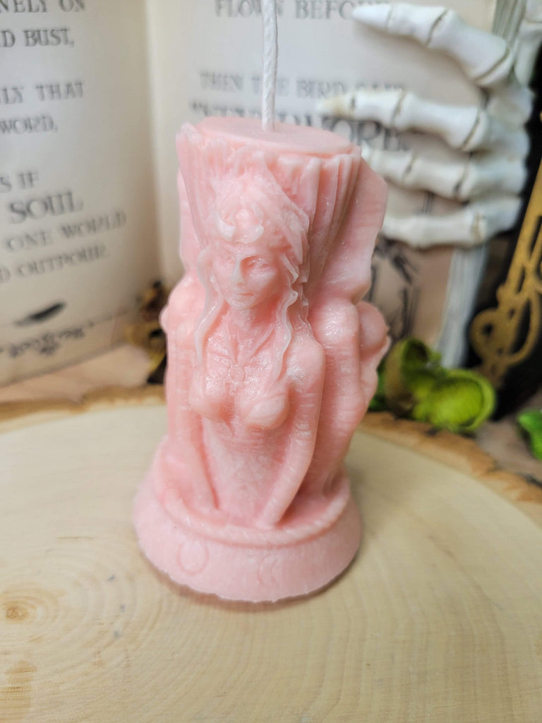 Triple Moon candle, goddess-shaped candle, sculptural candle, Palm wax