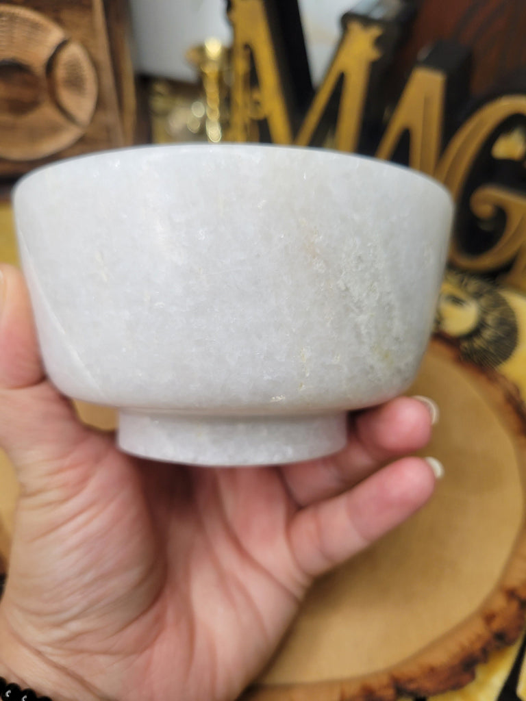 Manifestation Celestial Candle on Marble Stone Bowl, Celestial White Decor Witchy Candle, Soy Candle