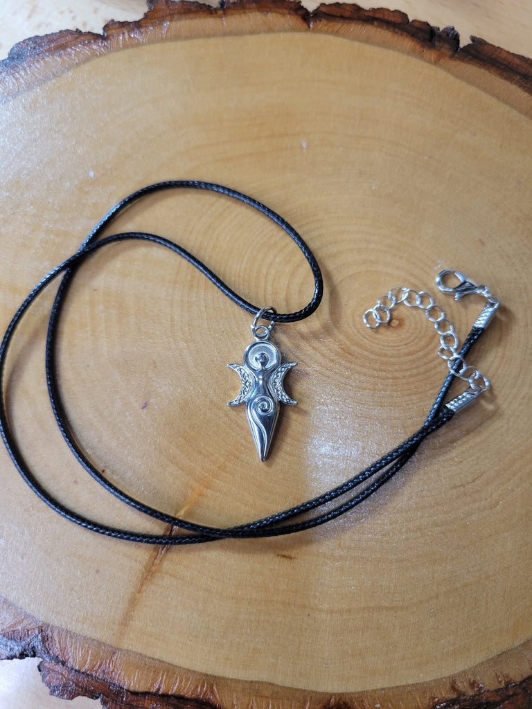 Moon Goddess Pendant with cord, Triple Goddess Pendant, Moon Pendant
