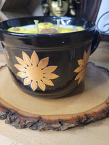 Sunflower Candle, Big Mug Handmade Ceramic Candles Soy Candles, Sunflowers Decor Flowers Candle