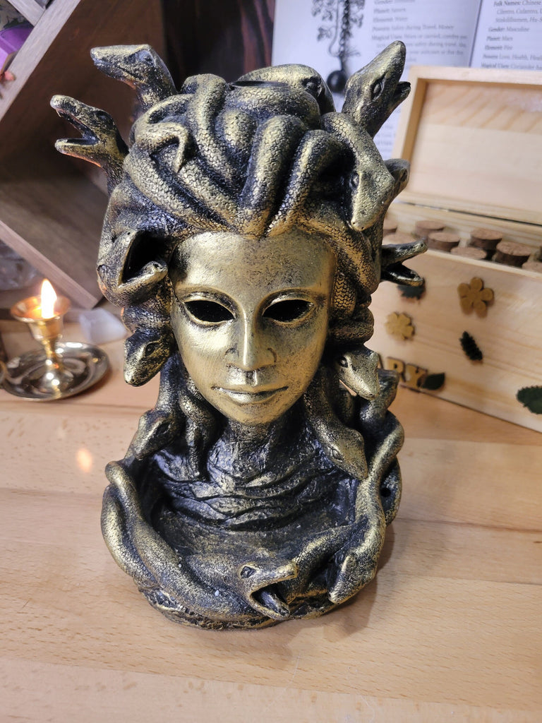 Medusa Backflow Cone Incense Burner Handmade Ceramic incense burner for meditation, altar decoration