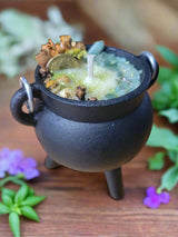 Triple moon pentacle cauldron soy candle intention candle Abundance candle