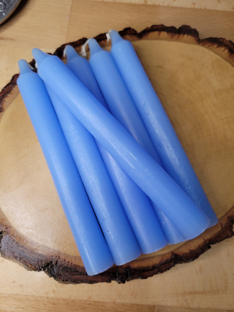 6-Inch Spell Candle Light Blue Six Inch Candles Pack of 6 Taper Candles