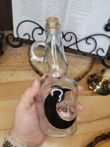Moon Water Bottle, Moon Jar with Cork, Glass Moon Decorated, Spell Bottle