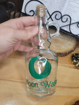 Moon Water Bottle, Moon Jar with Cork, Glass Moon Decorated, Spell Bottle