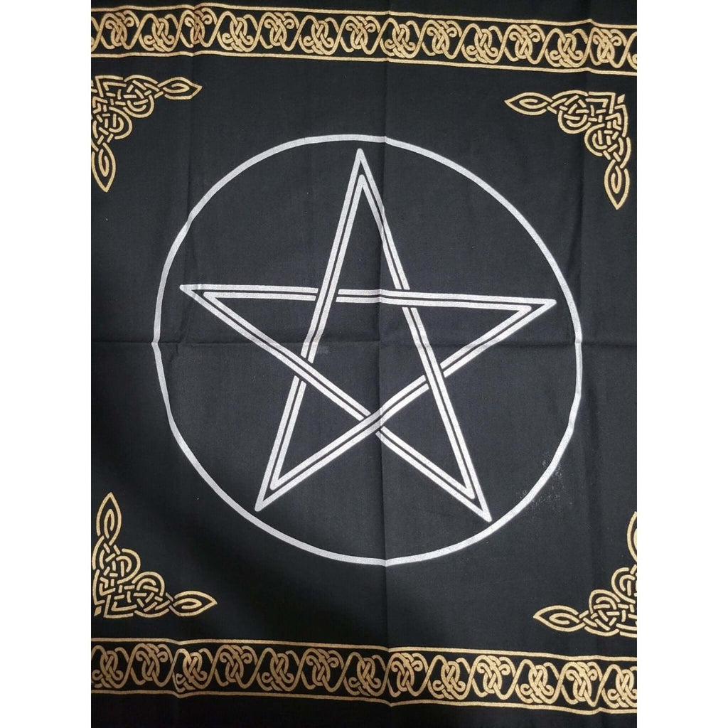 Indian Cotton Tapestry Altar Cloth Pentacle 24" x 24 -
