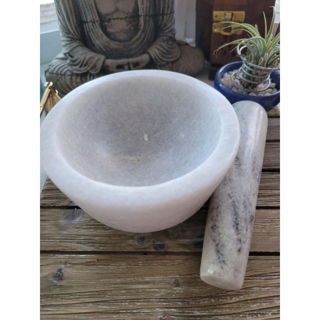 Marble Stone Mortar & Pestle, Stone herb grinder, Mortar and Pestle -