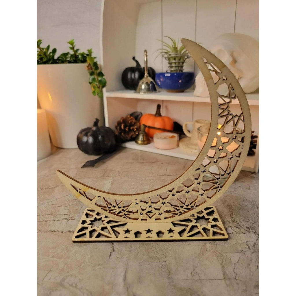 Moon Handmade Wooden Ornaments, Wood Tabletop Decoration, Moon Decor, Witchy decor -Decor