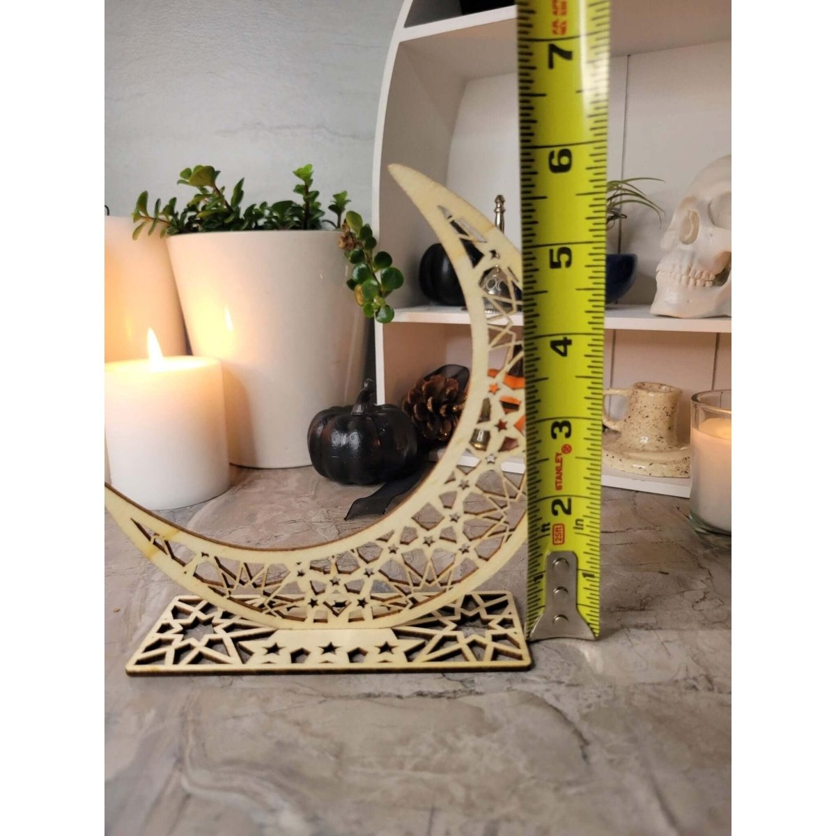 Moon Handmade Wooden Ornaments, Wood Tabletop Decoration, Moon Decor, Witchy decor -Decor