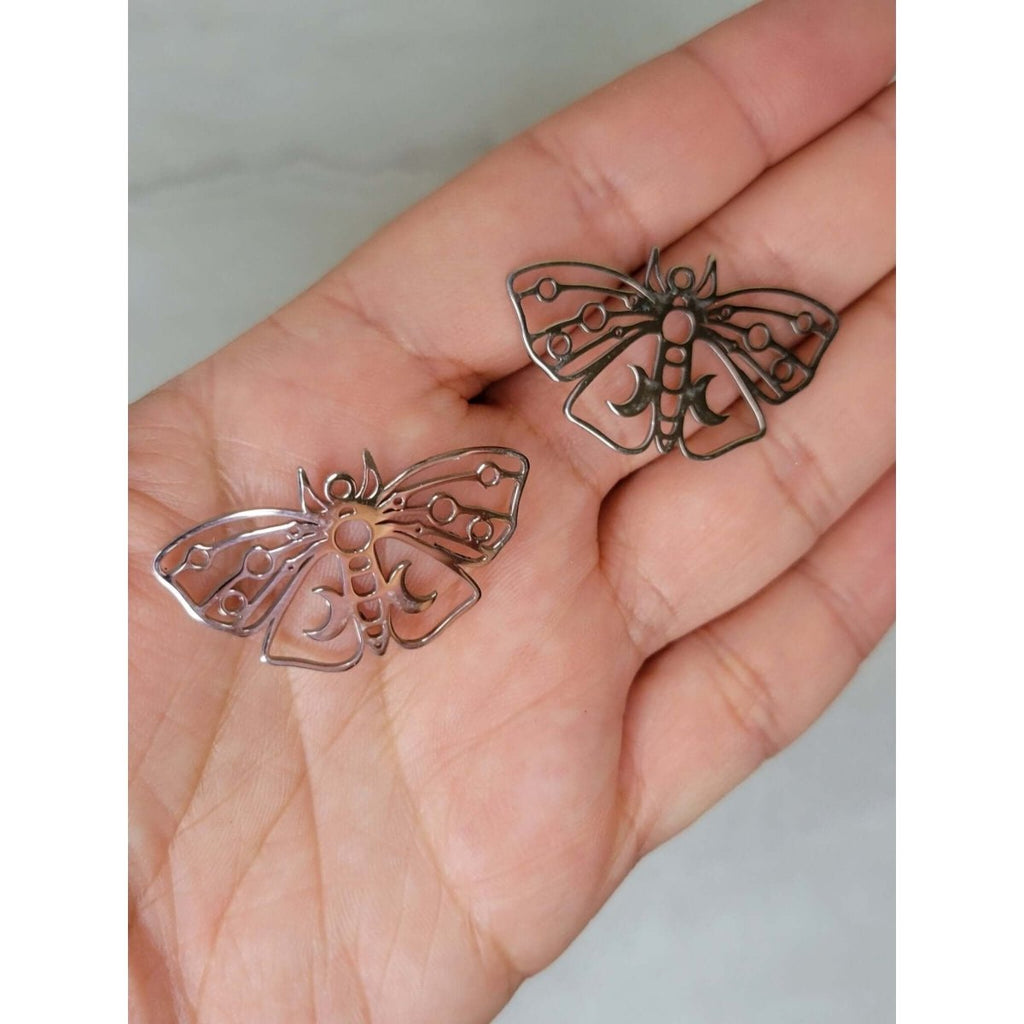 Moth Charm, Moon Moth Charm, Jewelry Making -Charms & Pendants