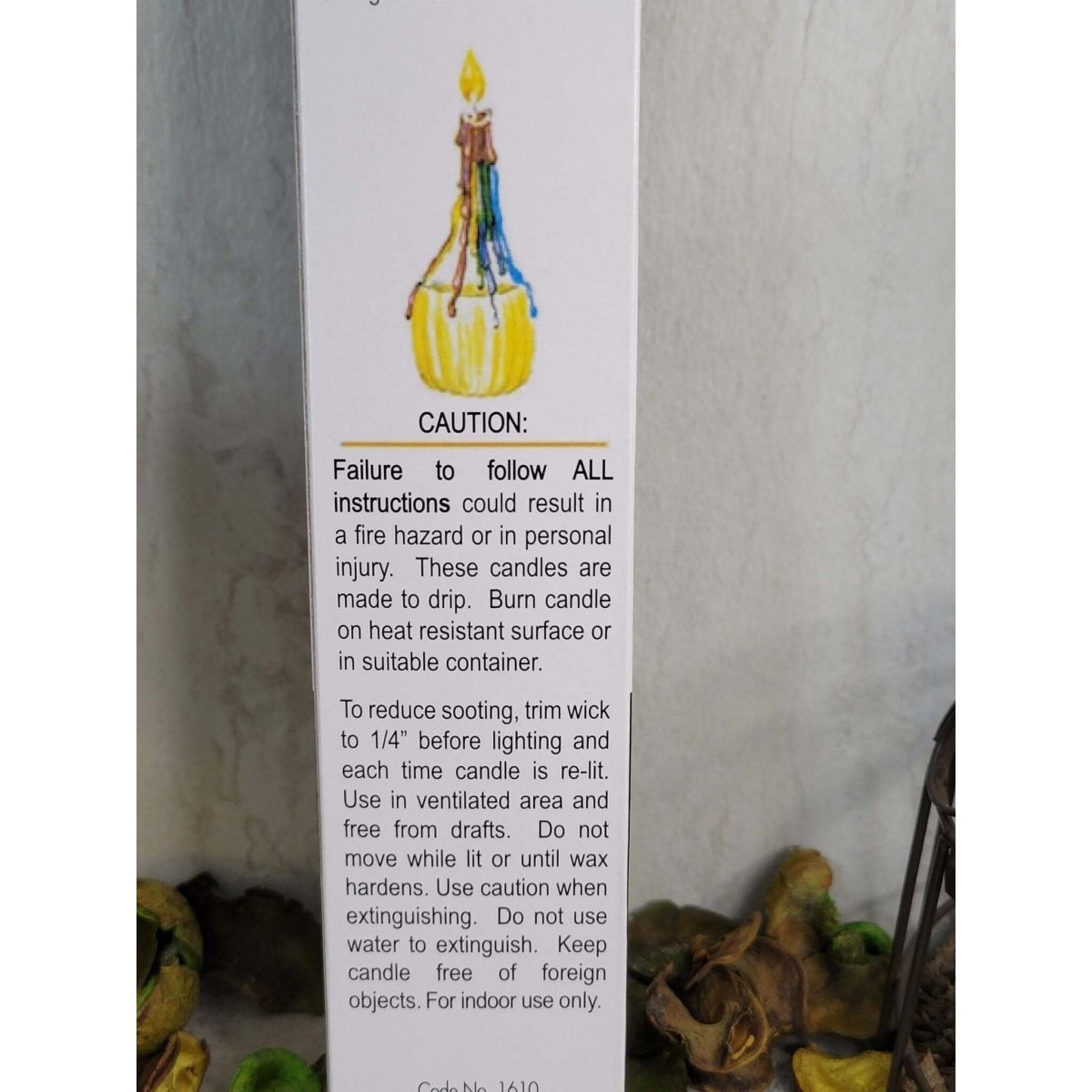 Multi-Color Drip Taper Candles/ Color Taper Candles/ Pack of Two -