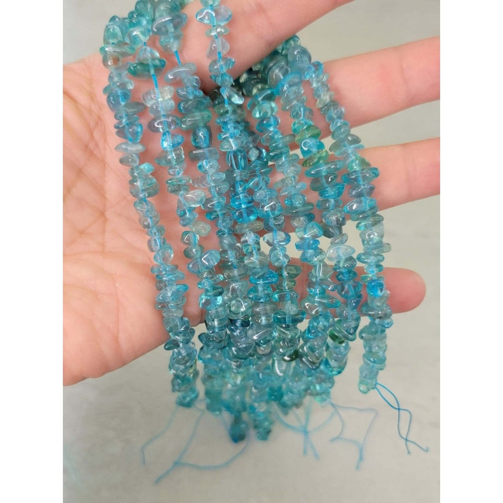 Natural Apatite Gemstone Chip, 15.5 Strand Crystal Chip Necklace Jewelry Making -Jewelry Making Kits