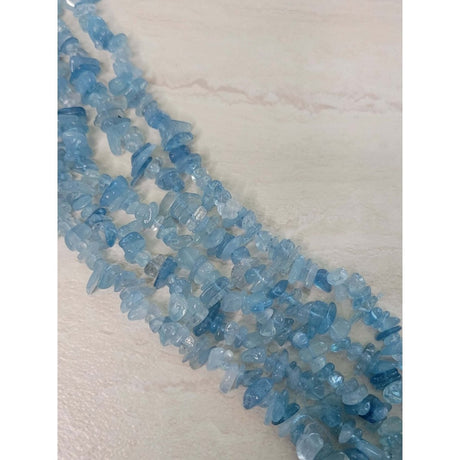 Natural Aquamarine Gemstone Chip, 15.5 Strand Crystal Chip Necklace Jewelry Making -Jewelry Making Kits