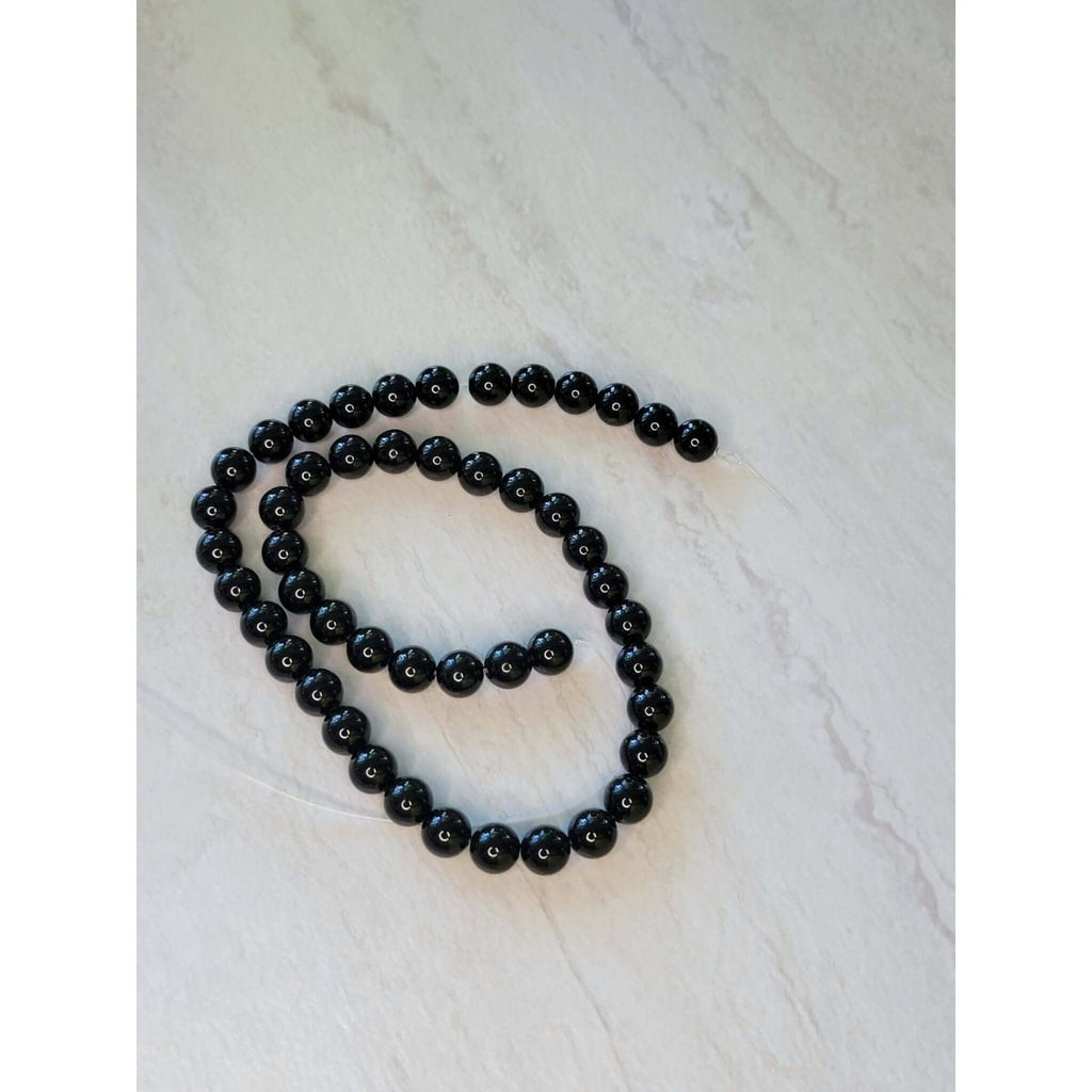 Natural Black Onyx Round Beads Strands, Grade A -Jewelry Making Kits