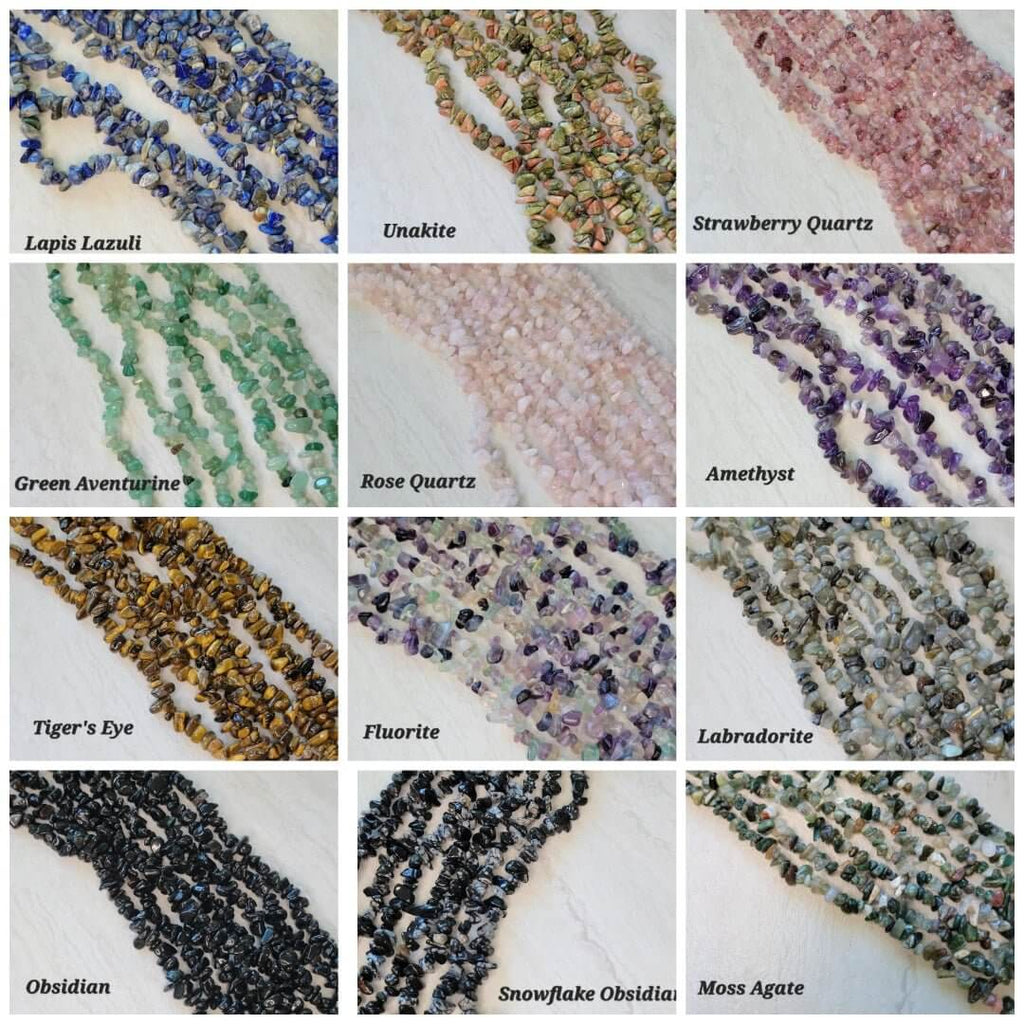 Natural Gemstone Chip Beads Assorted Stone 32" Strand Crystal Chip Necklace Jewelry Making -Jewelry Making Kits