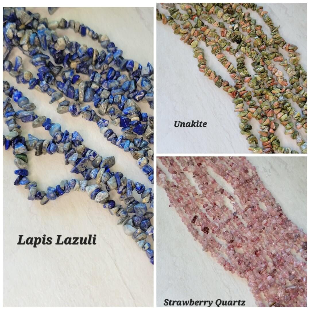 Natural Gemstone Chip Beads Assorted Stone 32" Strand Crystal Chip Necklace Jewelry Making -Jewelry Making Kits