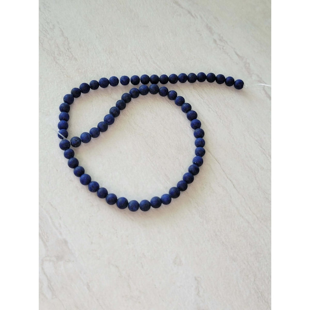 Natural Lapis Lazuli Beads Strands, Round, Frosted -Jewelry Making Kits