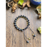 Natural lava rock braided bead bracelets -Bracelets
