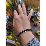 Natural lava rock braided bead bracelets -Bracelets