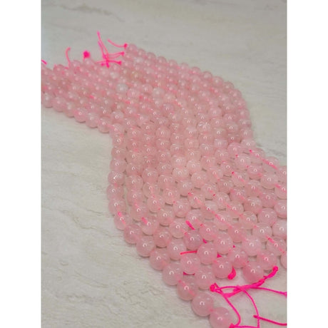Natural Rose Quartz Crystal Pink Stone Gemstone Round 8mm Half Strand -Crystals