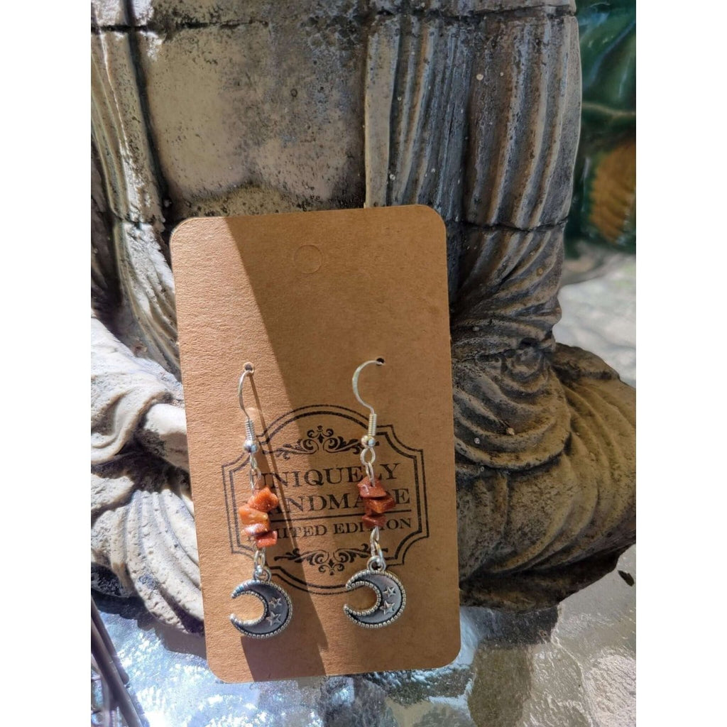 New Charms ! Crystal Earrings ,Stacked Stone Drop Earrings |Charm and Crystal Earrings ,Witch Jewelry, Healing Crystal Energy -