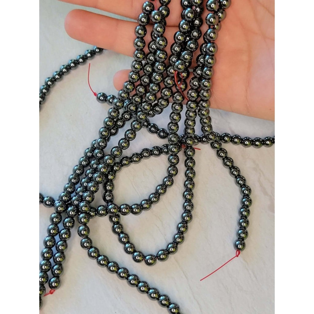 Non-Magnetic Synthetic Hematite Beads Strands, AA Grade Round Beads -Jewelry Making Kits