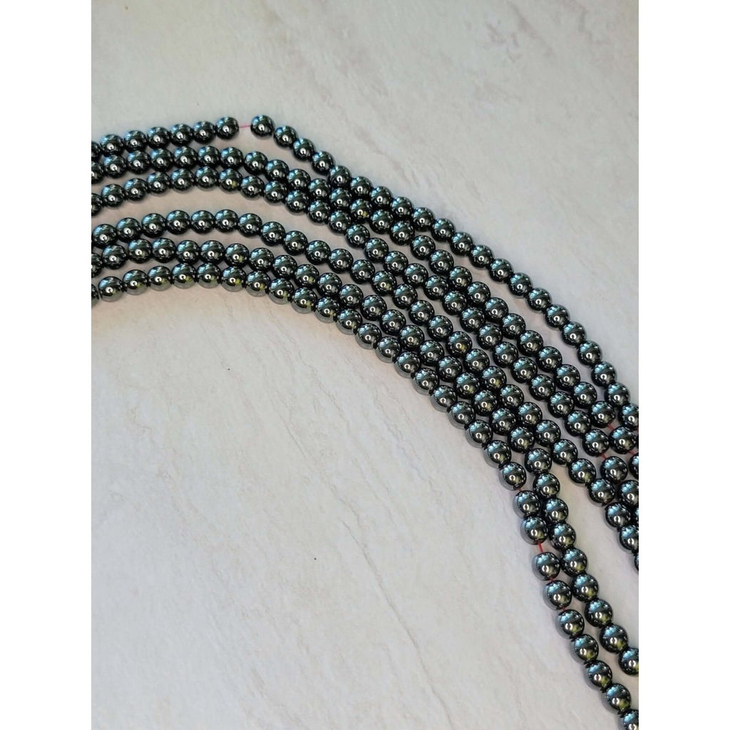 Non-Magnetic Synthetic Hematite Beads Strands, AA Grade Round Beads -Jewelry Making Kits