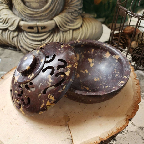 Om Soapstone Multi Burner, Charcoal Burner, Incense holder -