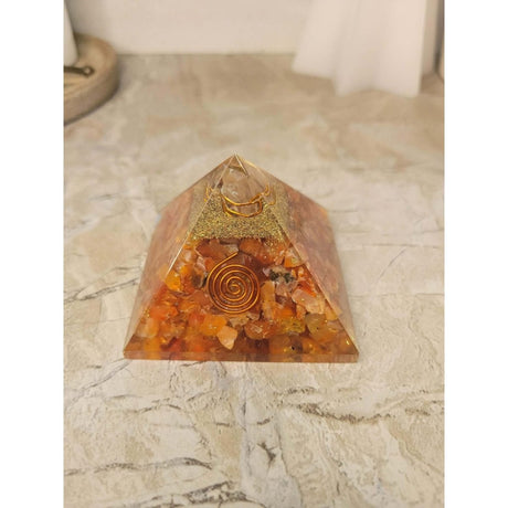 Orgone Energy Pyramid 60-65mm, Handmade Crystal chips Pyramid -Crystals